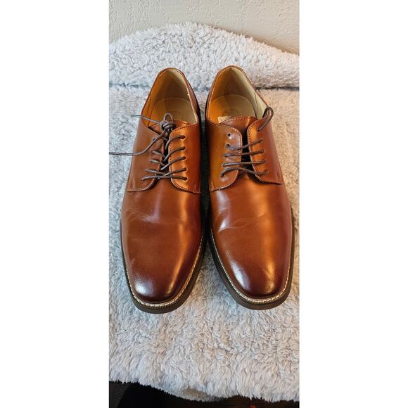 NEW Joseph Abboud Thornton Leather Plain Toe Oxford Dress Shoes Men Size 13D Tan